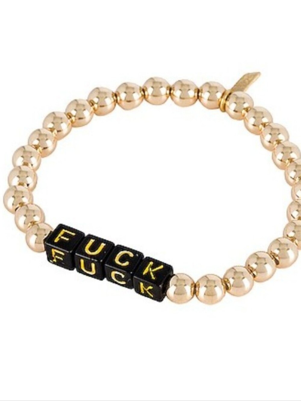Electric Picks, X REVOLVE Tag Bracelet, 18k Goldplated Beads New